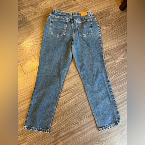 Vintage 90s Tommy Hilfiger tapered Patchwork Jeans Sz 14 - Picture 3 of 6